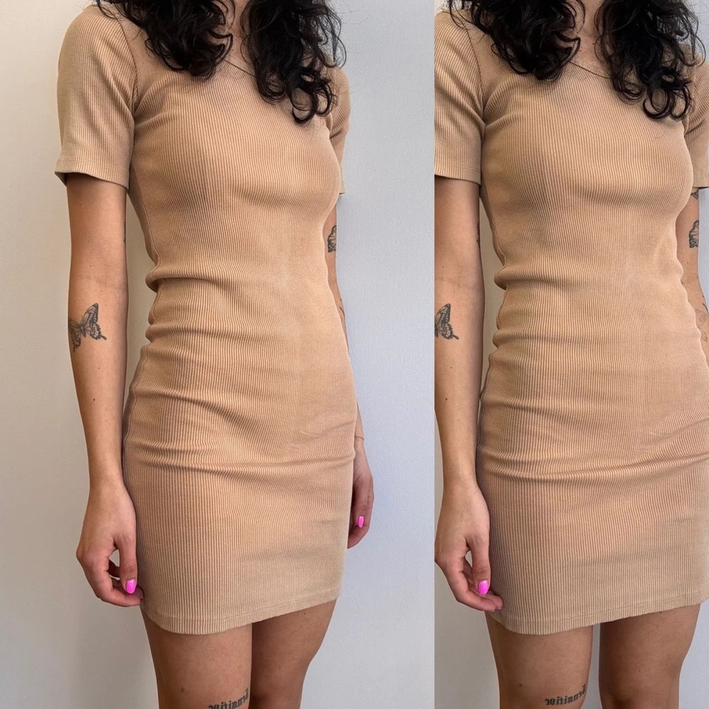 Rudy Jude Organic Cotton Backyard Mini Dress | Tan | Size S